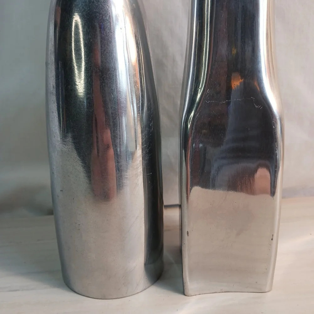 Aluminum Candlestick Bottle Decor Shiny Silver Minimalist